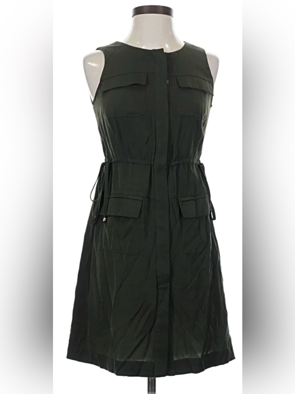 Ann Taylor Dark Green Sleeveless Dress